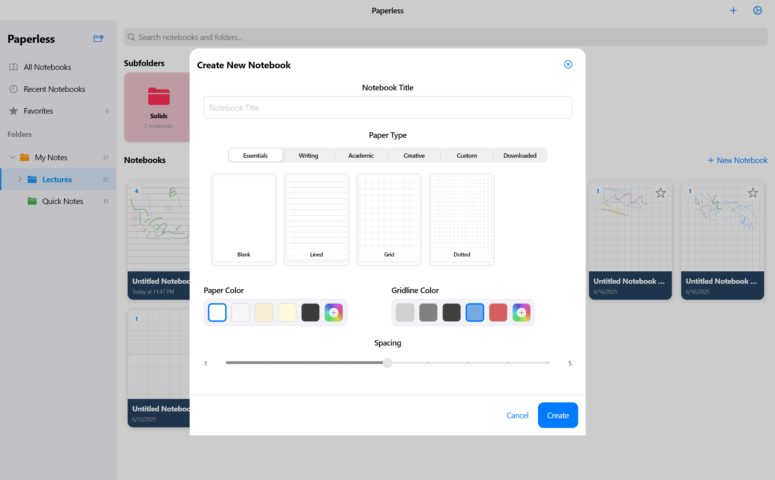 Create New Notebook