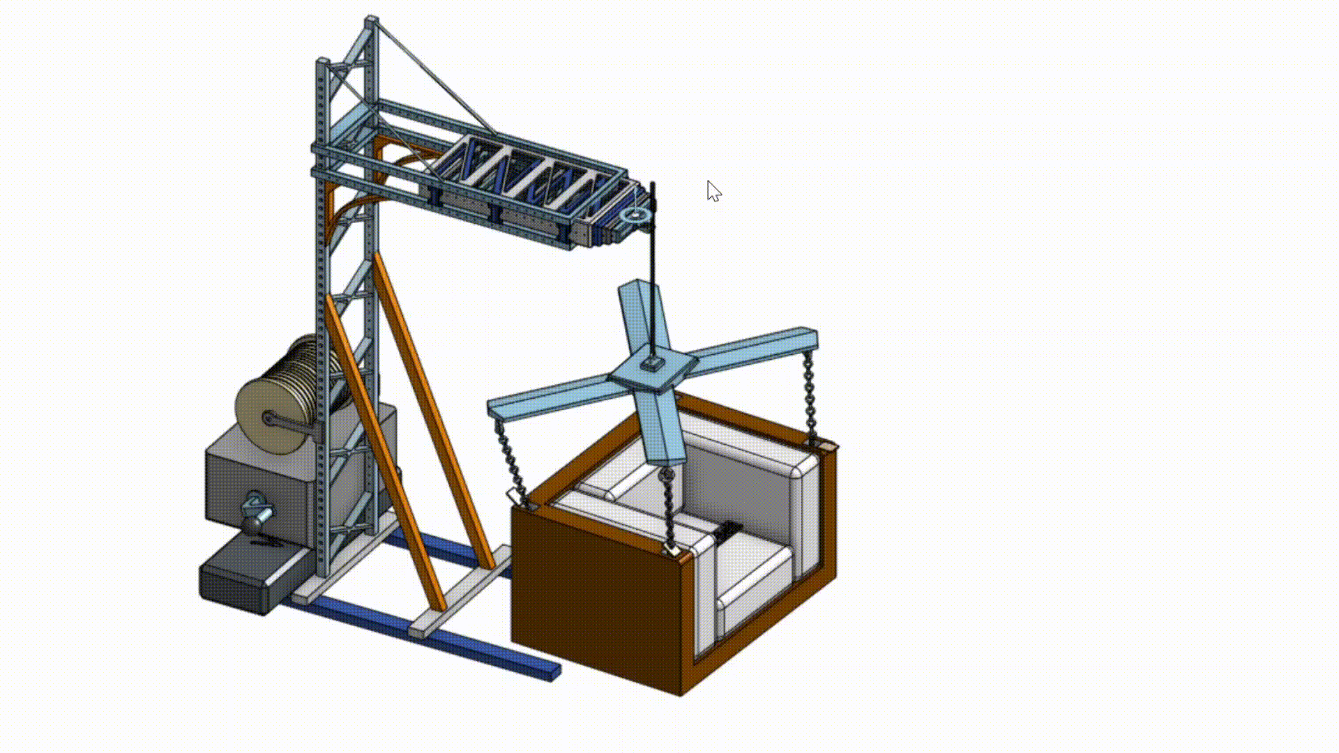 Conceptual diagram of the emergency high-rise evacuation system.